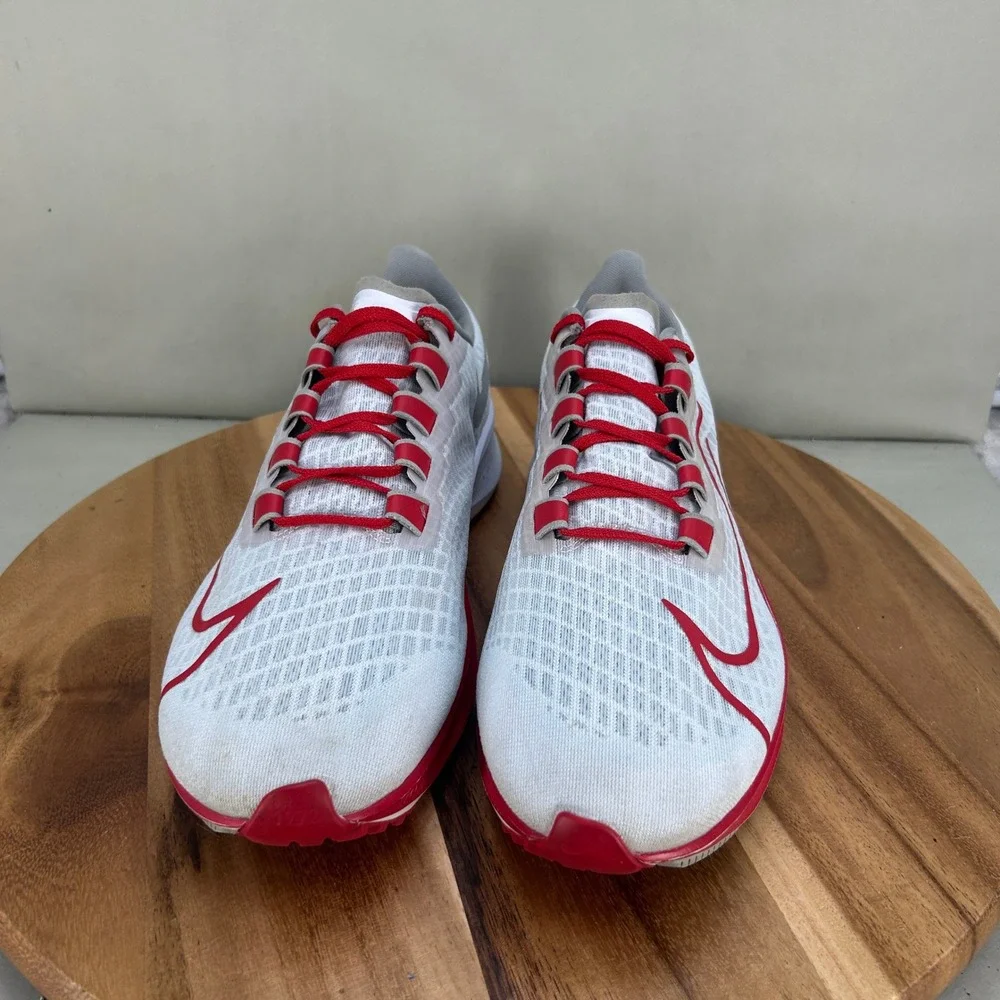 Nike Air Zoom Pegasus 37 Ohio State Buckeyes Running Shoes White Red Mens 12.5